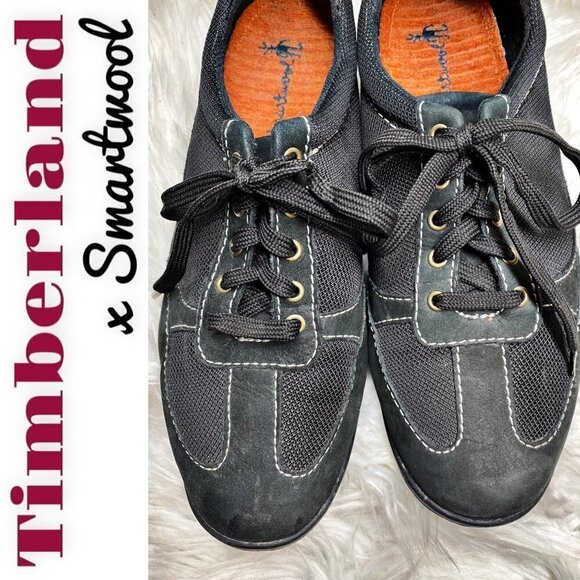 TIMBERLAND x SMARTWOOL Black Suede Lace Up Sneakers, Size 8 - Picture 4 of 10